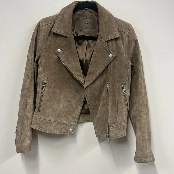 BLANKNYC brown Suede leather Moto Jacket S - Picture 2 of 6